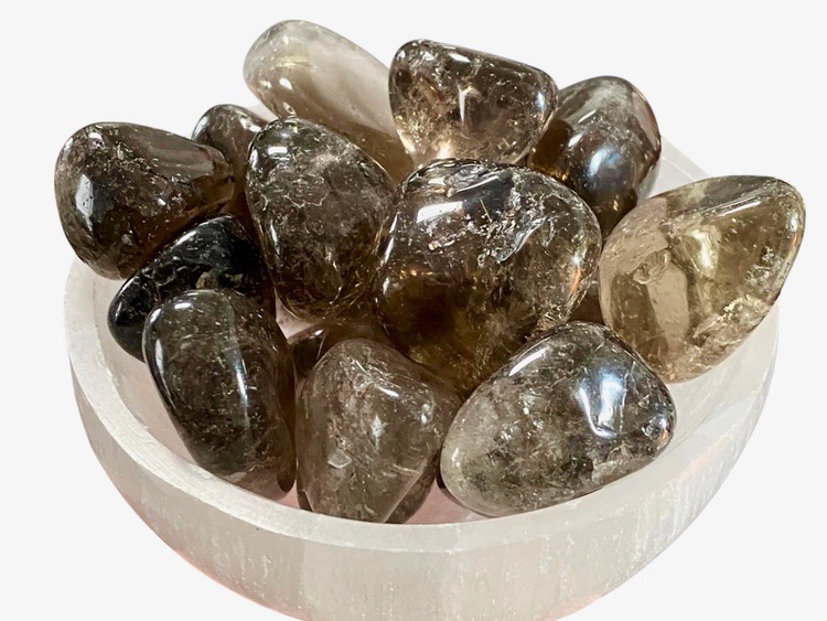 Tumbled smoky quartz stones