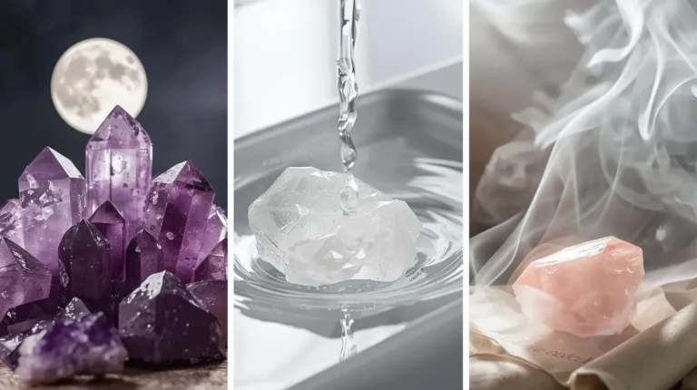 How to cleanse crystals using different methods - moonlight, water, and sage smoke cleansing