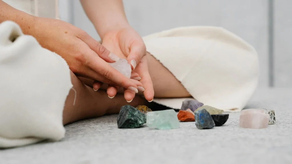 Beginner crystal collection flat lay