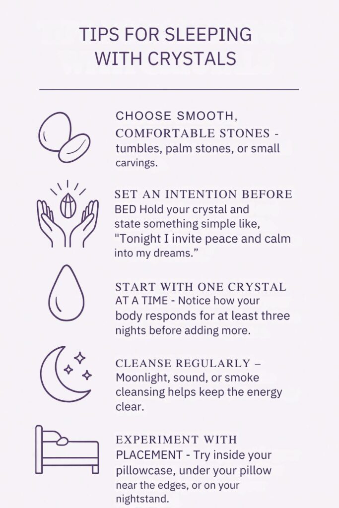 Infographic: Tips for Sleeping with Crystals